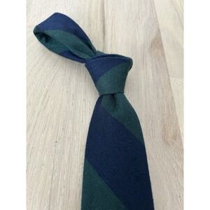 KNOTTERY New York Green Blue Striped Slub Tie Slim W - 2.75 L - 57.25